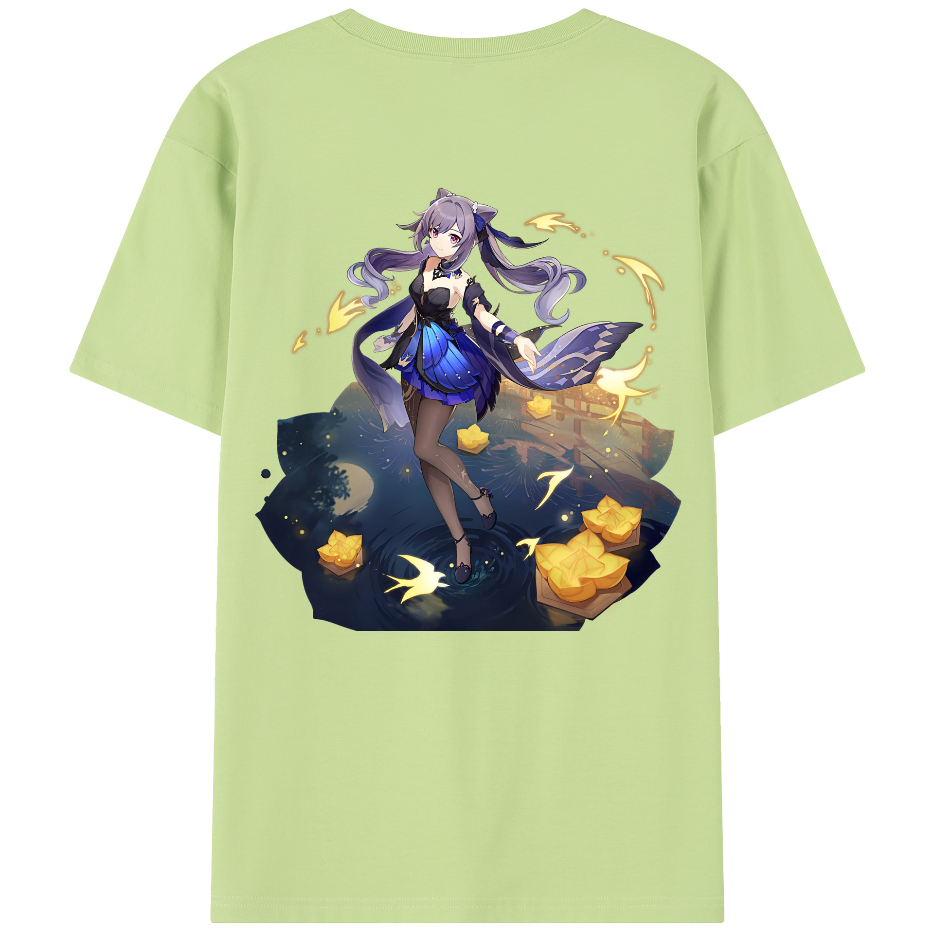 げんし神 刻晴 こくせい genshin Kokusei 綿100％半袖Tシャツ（背面プリント）